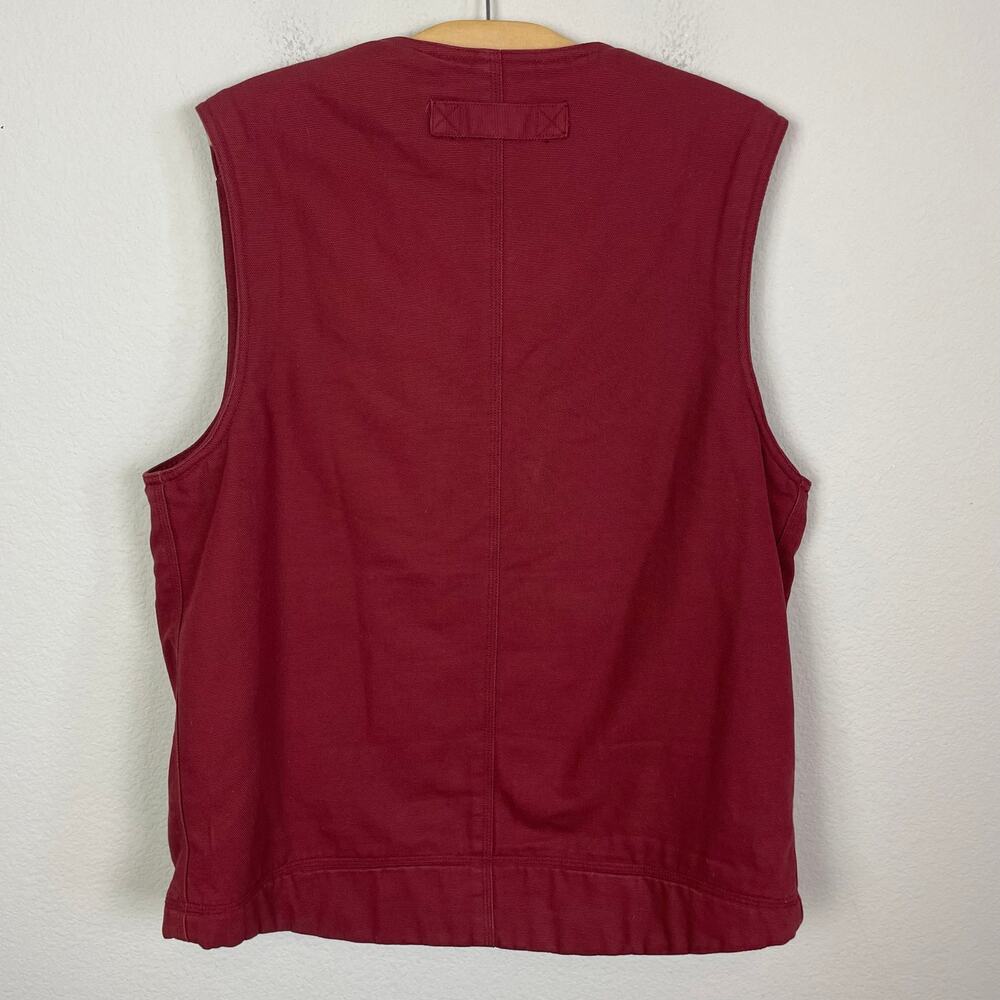 Duluth Red Shearling Zip Vest Large - image 7
